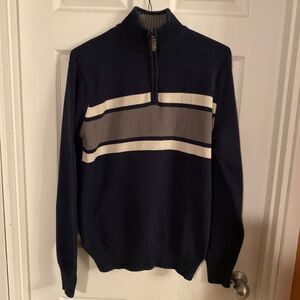 Eddie Bauer Sweater Men’s Size Medium Knit Pullover High Neck Blue